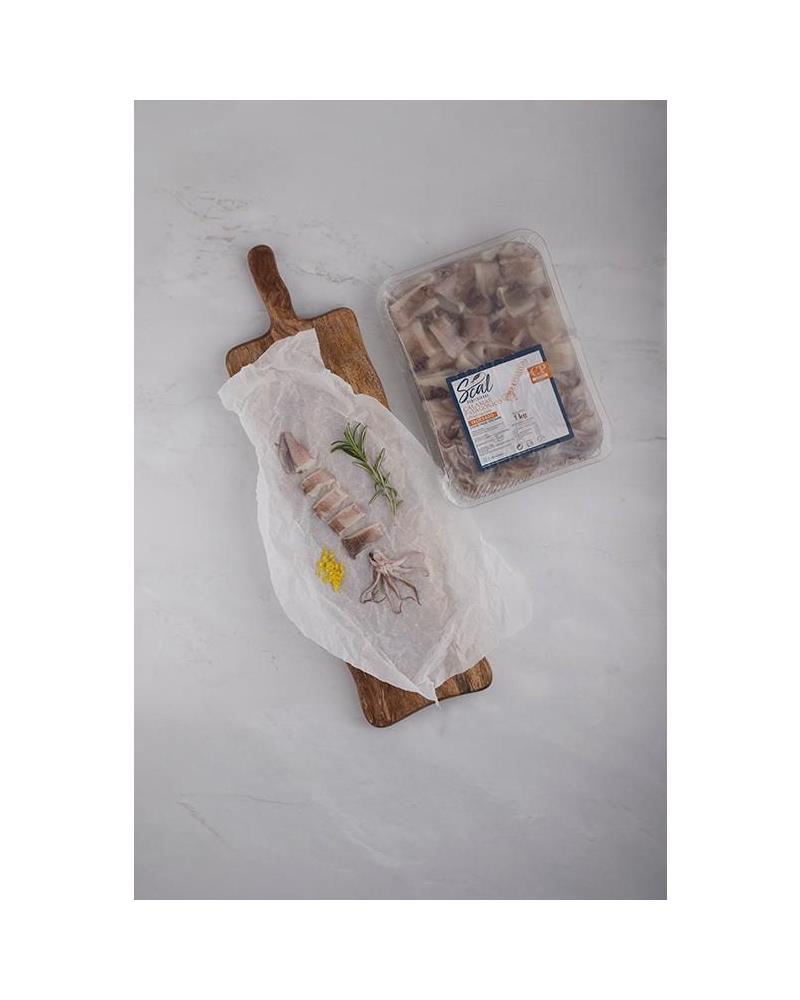 Calamar patagónico troceado con piel